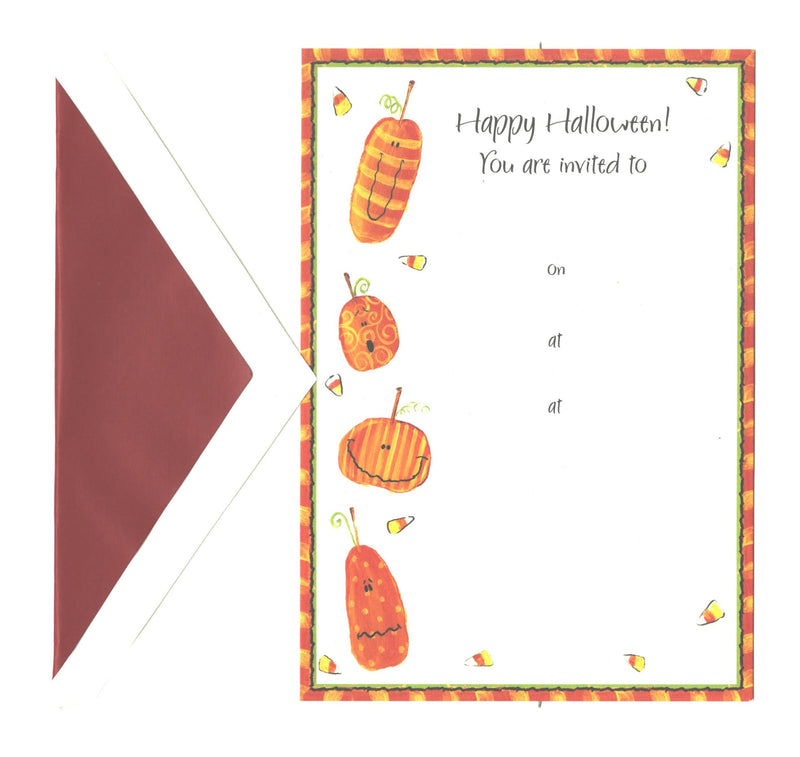 Halloween Pumpkins - Invitations With Envelopes