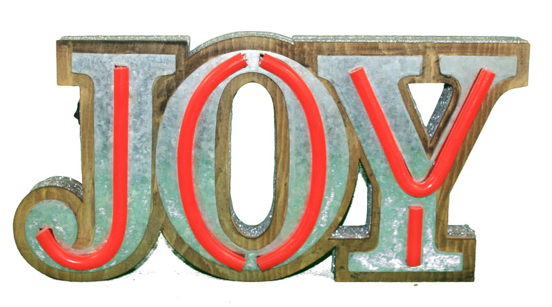 13 inch B/O Lighted Sign - Joy - The Country Christmas Loft