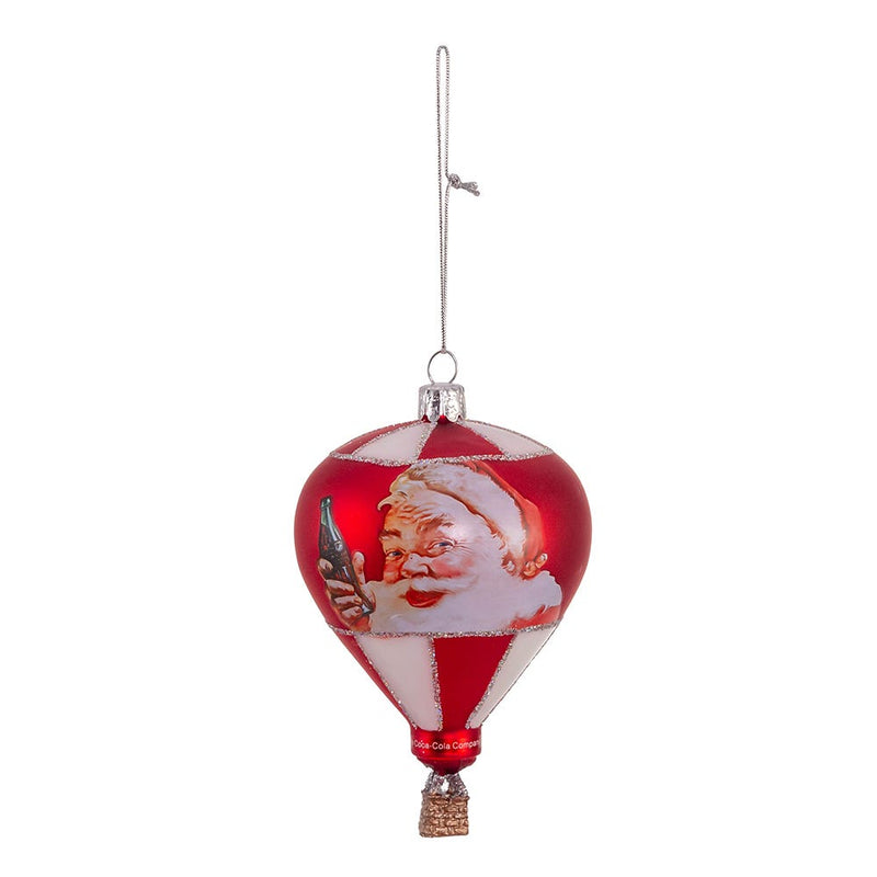Coca-Cola Glass Hot Air Balloon Ornament - The Country Christmas Loft