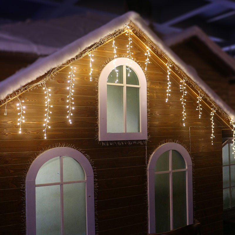 220-Light Starburst Warm White LED Icicle Light Set - The Country Christmas Loft