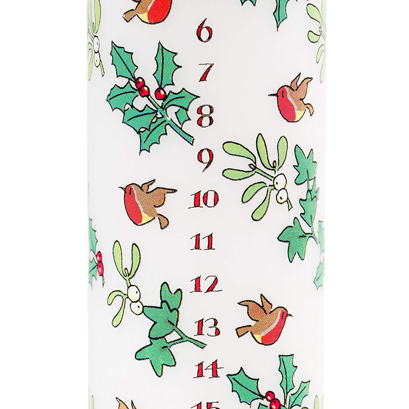Holly and the Ivy Advent Pillar Candle - The Country Christmas Loft