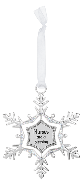 Swirling Snowflake Ornament - Nurses are a Blessing - The Country Christmas Loft