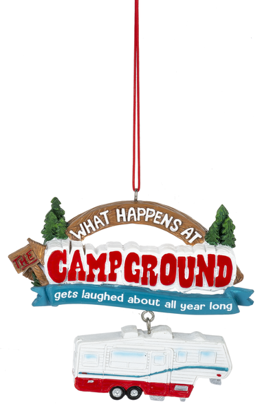 Campground Ornament - What Happens At The Campground - The Country Christmas Loft