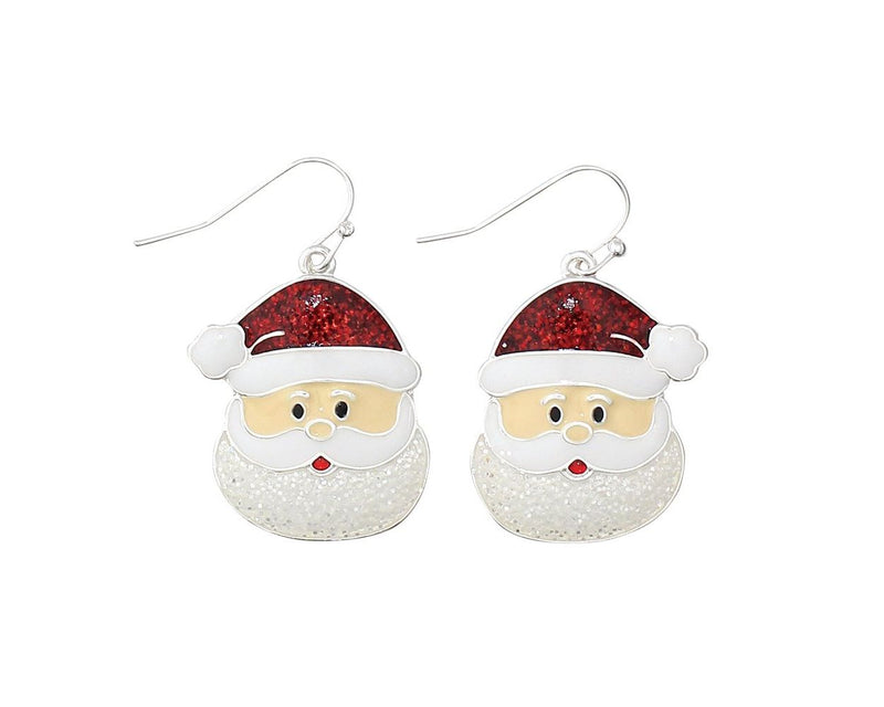 Enamel Santa Face - Earrings