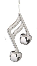 Silver Bell Musical Note Ornament - Double - The Country Christmas Loft