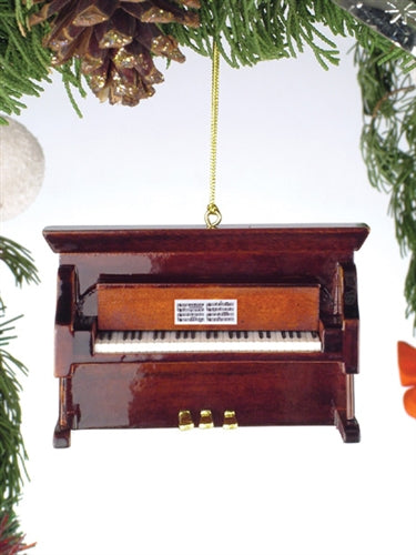 3 inch Brown Upright Piano - The Country Christmas Loft