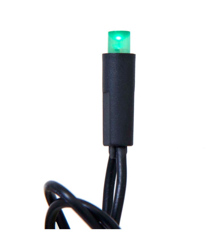50-Light 5mm Green Frost LED Black Wire Light Set - The Country Christmas Loft