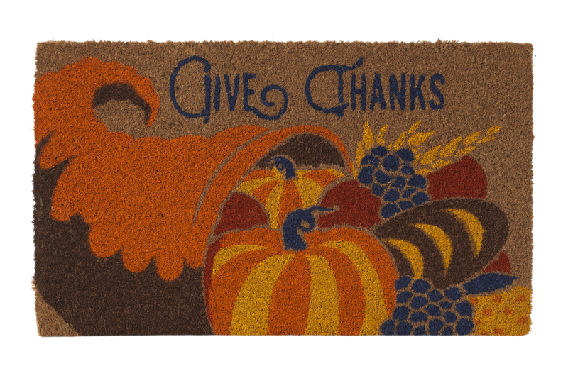 Harvest Coir Doormat - Give Thanks - The Country Christmas Loft