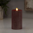 Luminara Red Metallic Furrow Moving Flame Pillar - The Country Christmas Loft