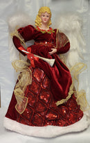 16 Inch Regal Angel Treetopper - Burgundy - The Country Christmas Loft