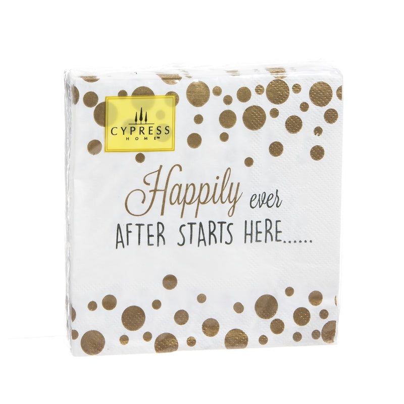 40 Count Cocktail Napkin - Happily Ever After Start Here - The Country Christmas Loft