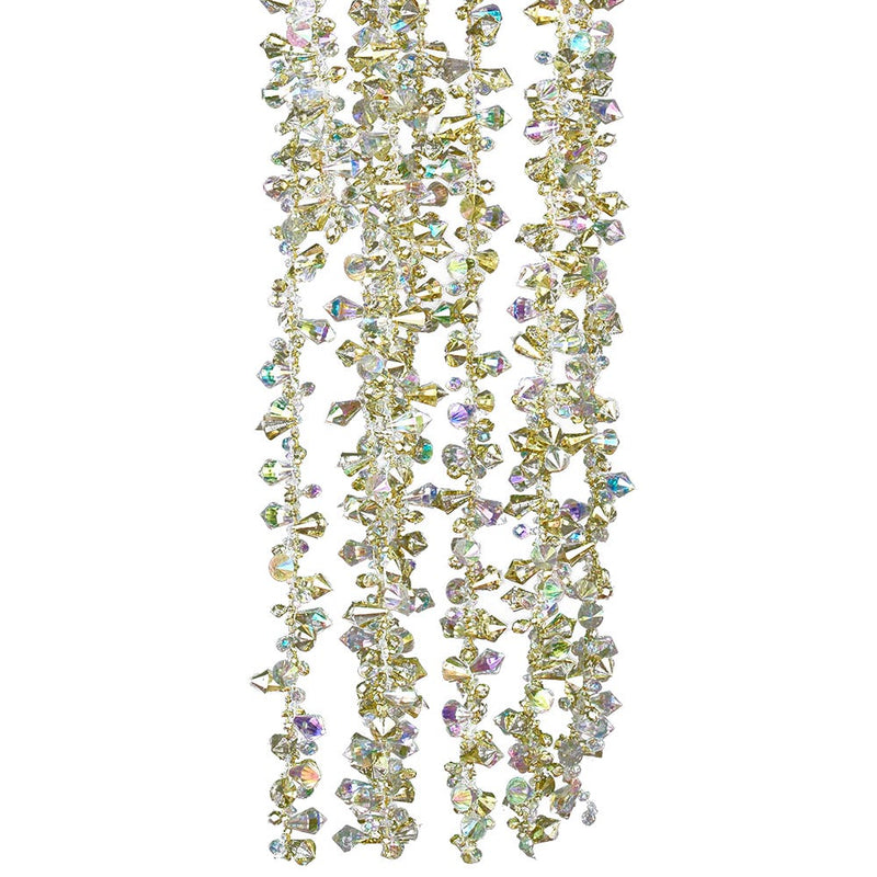 9 Foot Iridescent and Gold Beaded Garland - The Country Christmas Loft