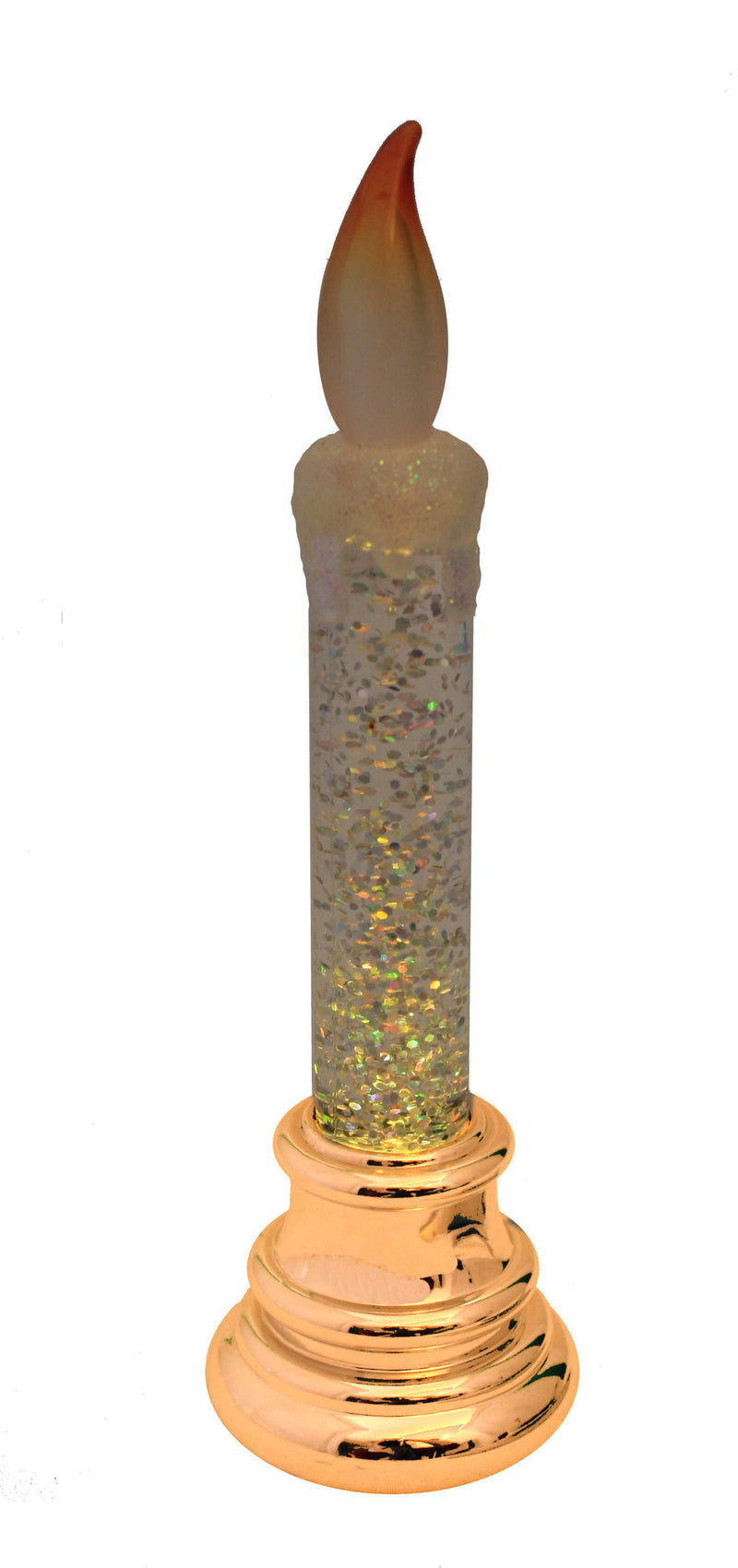 Glitter Water Candle - 6 Inch - Gold base