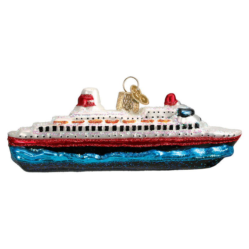 Cruise Ship Glass Ornament - The Country Christmas Loft