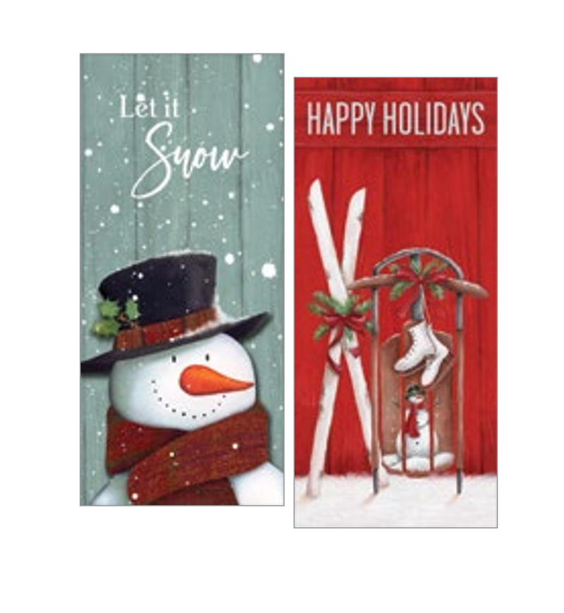 Christmas Money Card Holder - Snowman/Skis - The Country Christmas Loft