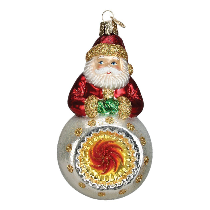 Kris Kringle Reflector Glass Ornament - The Country Christmas Loft