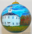 Hand Painted Glass Globe Ornament - Steamship Ticonderoga At The Shelburne Museum - The Country Christmas Loft