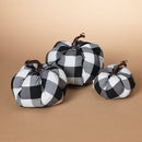Fabric Black and White Plaid Pumpkins - 3 Piece Set - The Country Christmas Loft