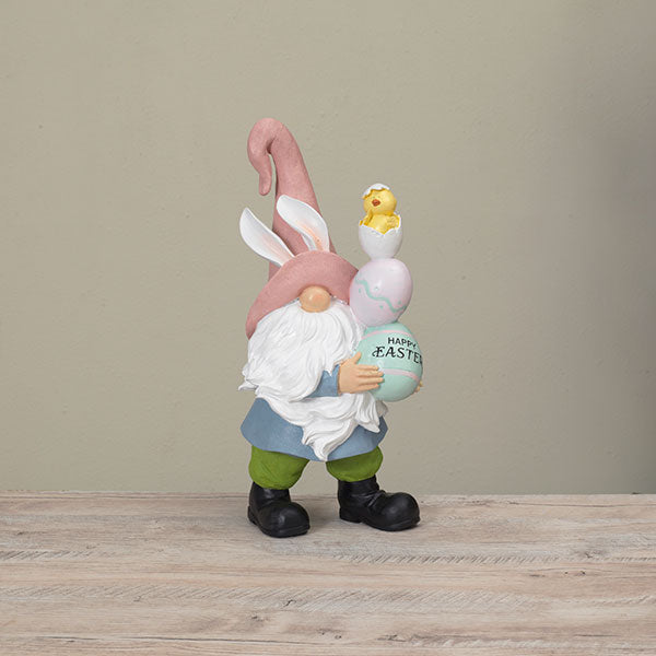 Easter Gnome Holding a stack of eggs - The Country Christmas Loft
