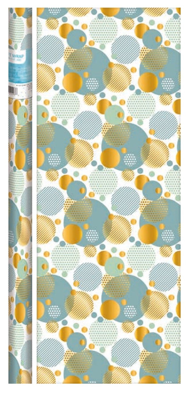 Silver and Gold Circle Gift Wrap - The Country Christmas Loft