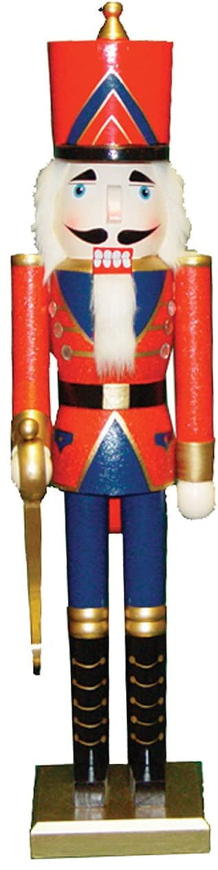 Handpainted Wooden Nutcracker - 24 Inch - Red - The Country Christmas Loft