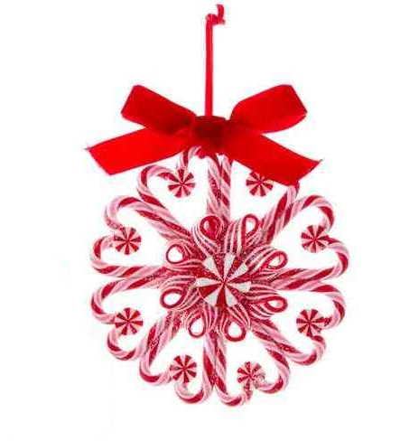 Peppermint Wreath Ornament - Candy Canes - The Country Christmas Loft