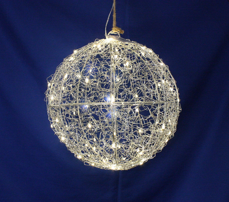 Lighted Metal Sphere - 12 Inch - Warm White