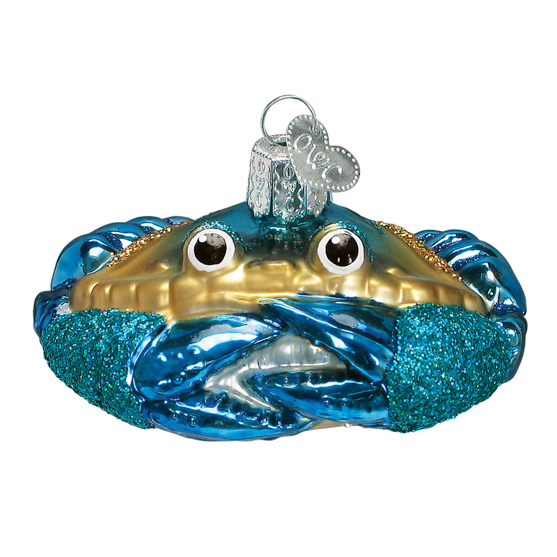 Blue Crab Glass Ornament - The Country Christmas Loft