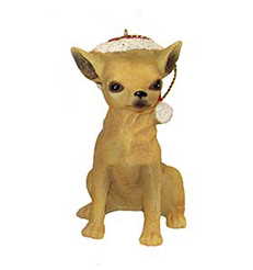 Dog in a Santa Hat Ornament - Chihuahua - The Country Christmas Loft