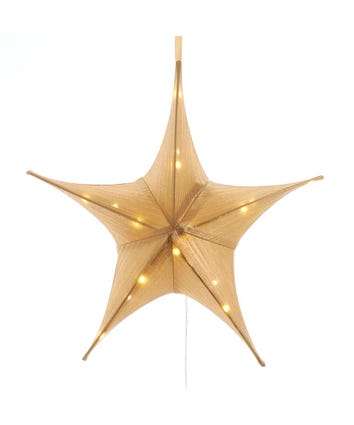 Battery-Operated Metallic Foldable 3D Star - Gold - The Country Christmas Loft