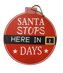 Santa Stops here - 12 Inch Wooden Countdown Wall Hanger - The Country Christmas Loft