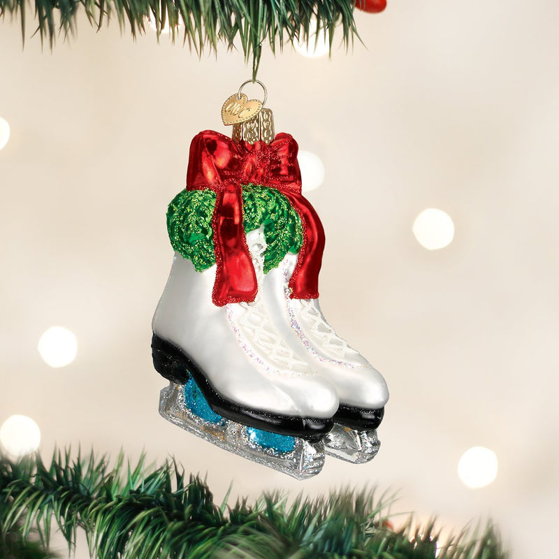 Old World Christmas Holiday Skates Glass Blown Ornament - The Country Christmas Loft