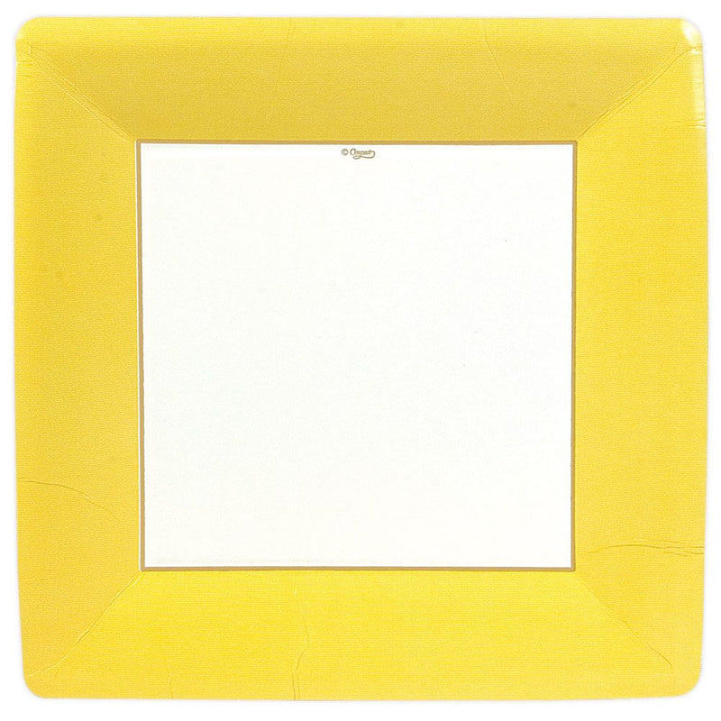 Caspari Grosgrain Border (Yellow) - Dinner Plate
