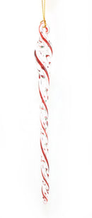 Peppermint Twisted Egyptian Glass Icicle
