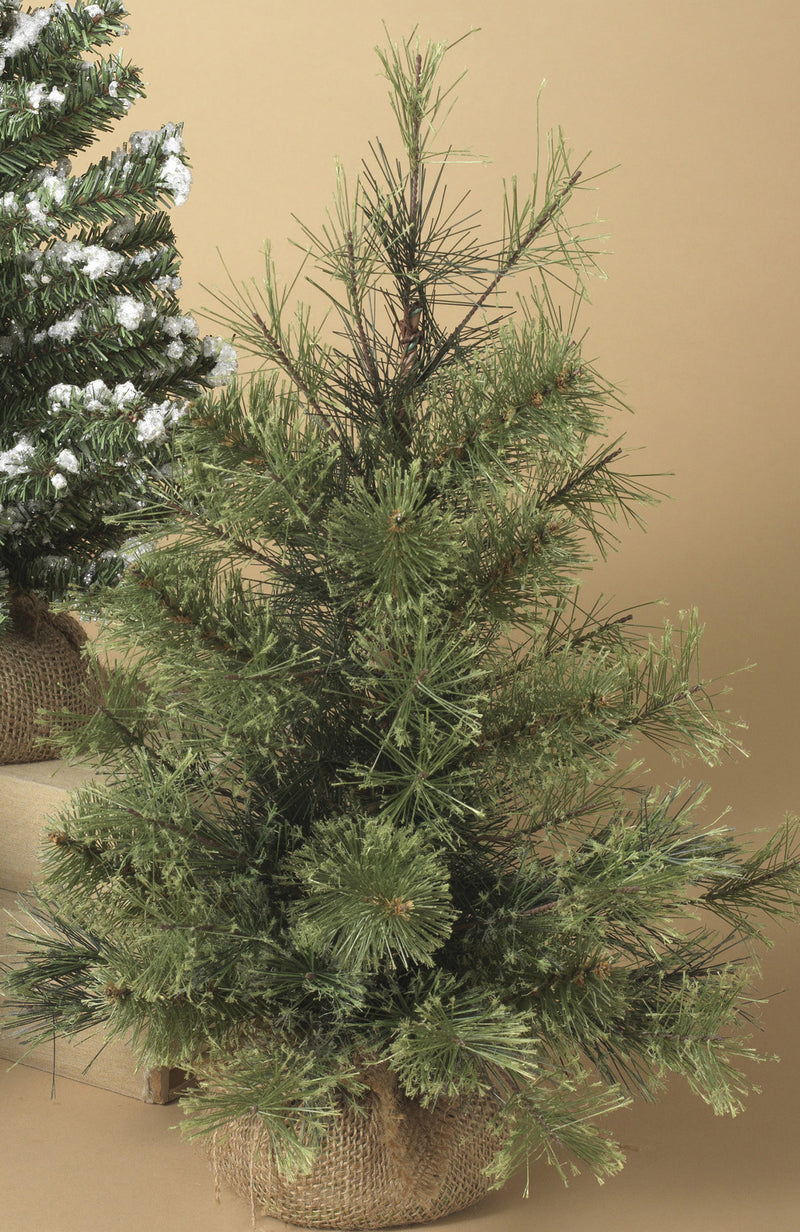 18 Inch Table top Tree in Burlap Base - Light Green - The Country Christmas Loft