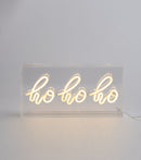 LED White Neon Ho Ho Ho Sign - 12 Inches