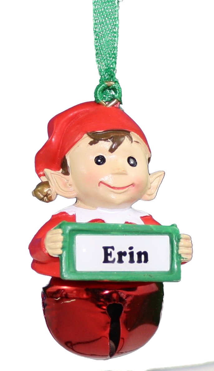 Elf Bell Ornament with Name - Erin