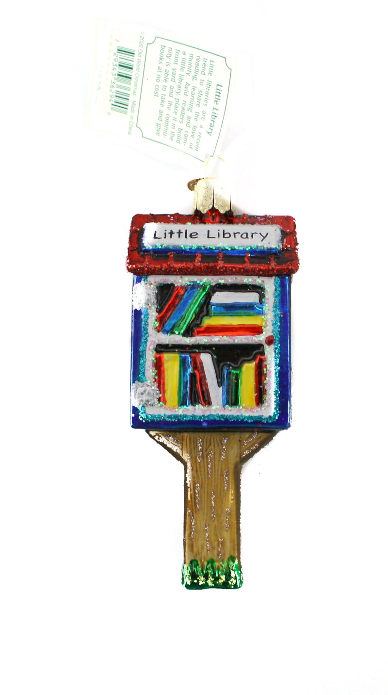 Little Library Glass Ornament - The Country Christmas Loft