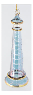 Lighthouse With Frost Etching -  Red Small - The Country Christmas Loft