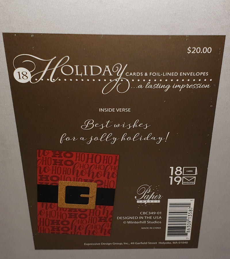 Holiday Luxury Favorites 18 Card Box - Santa's Belt - The Country Christmas Loft