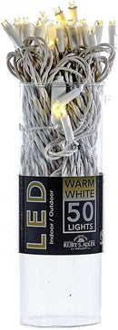 50-Light 5mm Warm White LED White Wire Light Set - The Country Christmas Loft