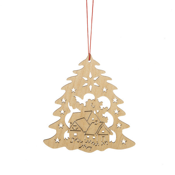 Wooden Holiday Icon Ornament - Tree - Village - The Country Christmas Loft