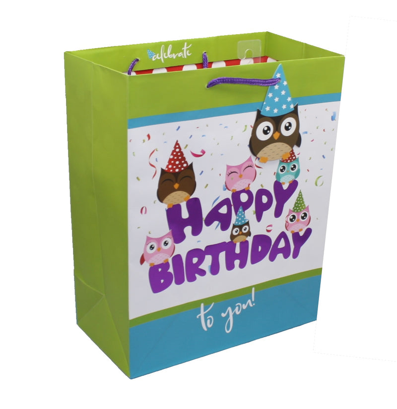 Happy  Birthday Owls Gift Bag - The Country Christmas Loft