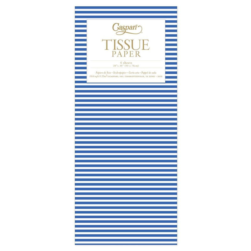 Mini Stripe Tissue Paper in Blue - The Country Christmas Loft