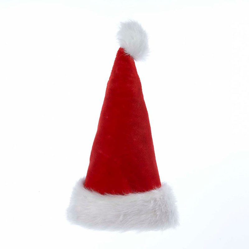 Classic Plush Santa Hat With Fur Cuff and Pom-Pom - The Country Christmas Loft