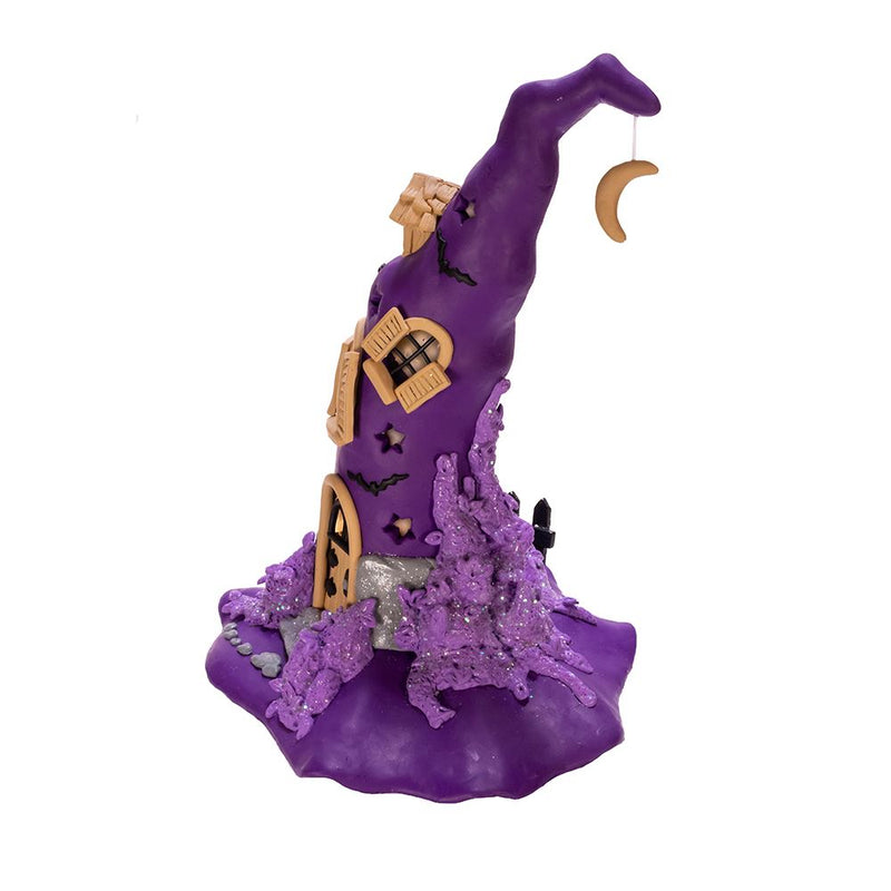 Purple LED Witch Hat Table Piece - The Country Christmas Loft