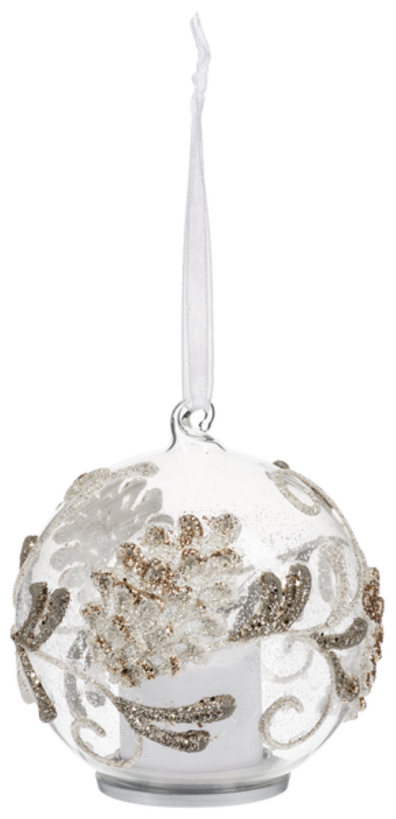 Ornament with Flickering Flame LED -  With Pinecones - The Country Christmas Loft