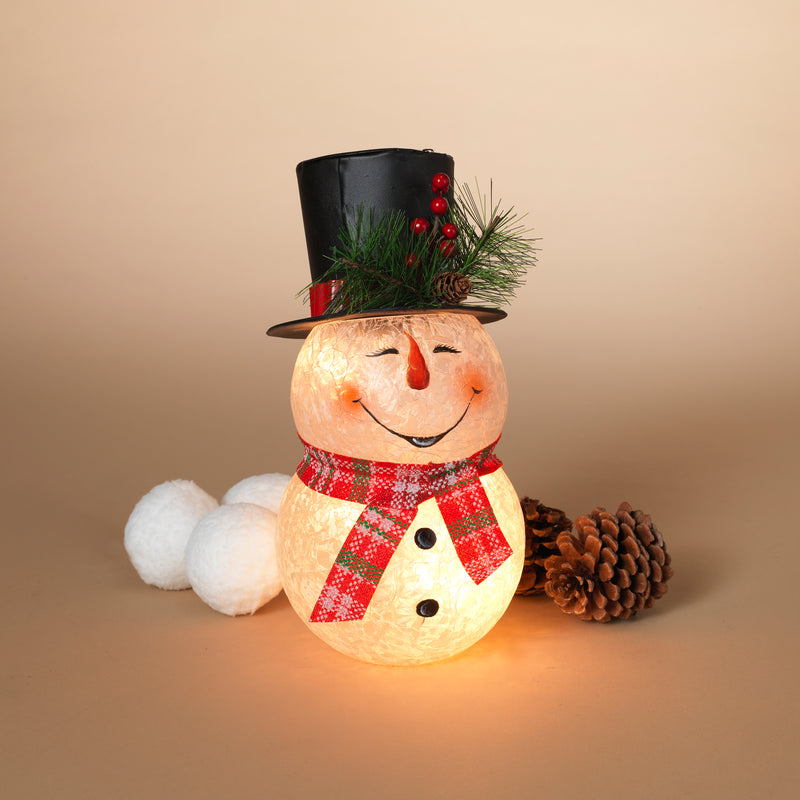 10 Inch lighted Snowman Lamp - The Country Christmas Loft