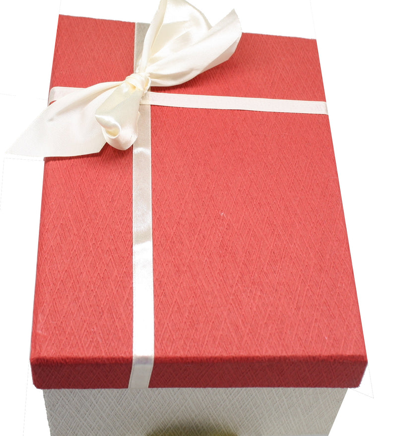 Elegant Rectangular Gift Box - Red Medium - The Country Christmas Loft