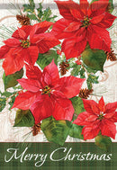 Pinecone Poinsettia Flag - Large Flag - The Country Christmas Loft